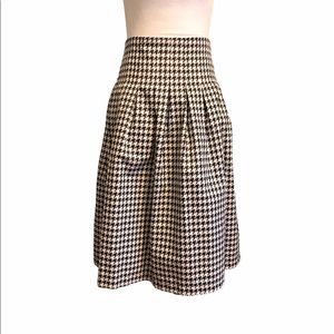 Pink Tartan Houndstooth Wide Pleat Skirt